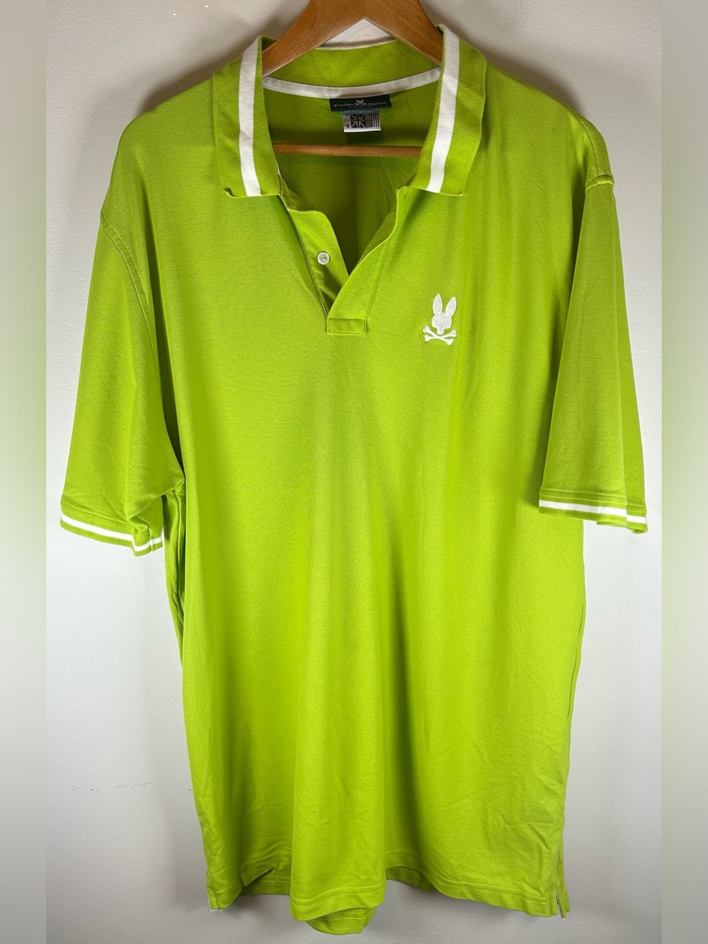 Psycho Bunny Men’s Polo Shirt Size 9/XXL Green Pima Cotton Peru Preppy EUC
